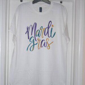 Mardi Gras Graphic Print T-Shirt Plus Sized